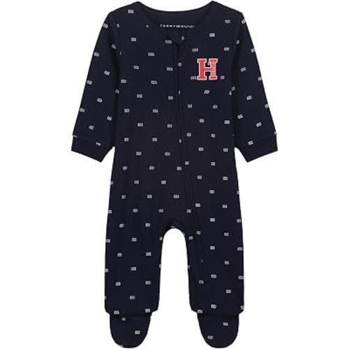 Tommy Hilfiger Baby Boys' Long Sleeve Footed Onesie