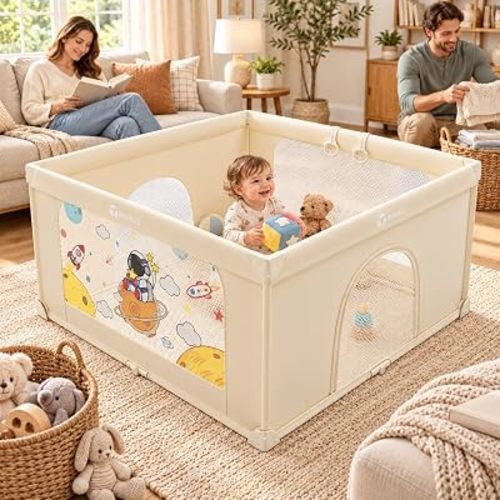 50 x 50 Inch Portable Foldable Baby Playpen for Babies and Toddlers