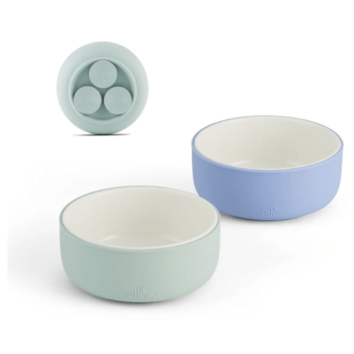 Porcelain Bowl with Silicone Suction Sleeves