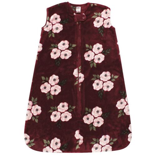 Hudson Baby Infant Girl Plush Sleeping Bag Burgundy Floral 0-6 Months