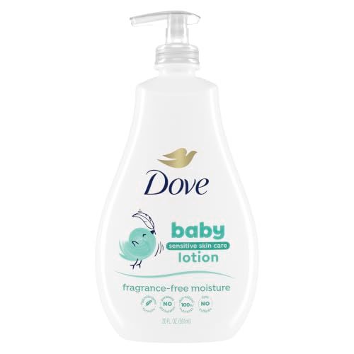 Baby Dove Sensitive Skin Care Baby Lotion Fragrance Free Moisture 20 oz | For sensitive skin. Hypoallergenic and Gentle on Skin
