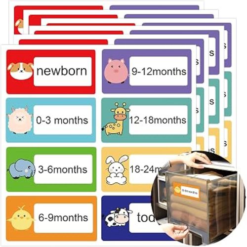 2X4 Inch Baby Closet Dividers Stickers Nursery Clothes Drawer Labels