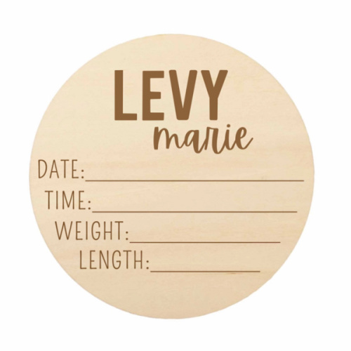 Personalized Birth Stats Wood Announcement Sign | Playful Duo