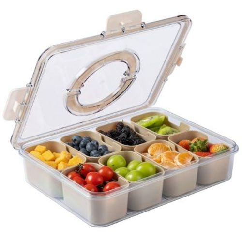 COOK WITH COLOR Snackle Box for Kids Lunch Box and Snack Container Brown 1PK