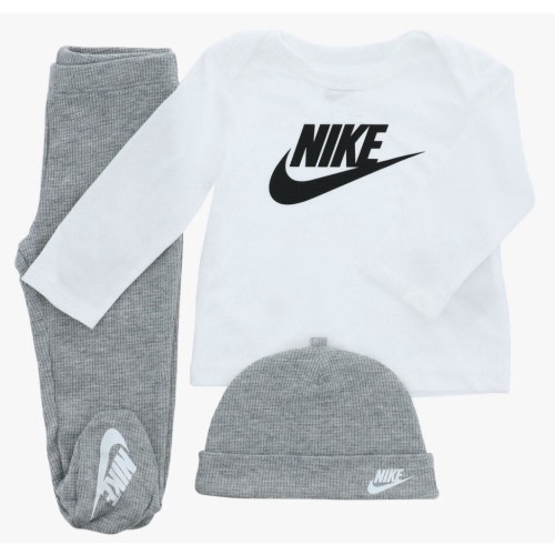 Nike Baby`s Preemie Futura Shirt, Footed Pant, and Hat 3 Piece Set (56G850-042)