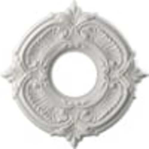 Ekena Millwork 10 in. O.D. x 3-1/2 in. I.D. x 3/4 in. P Attica Thermoformed PVC Ceiling Medallion in UltraCover Satin Blossom White CMP10ATGBW
