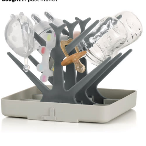 haakaa Baby Bottle Drying Rack, Space Saving Bottle Drying Tree for Bottles/Pump Parts/Pacifiers and Other Baby Essentials, Easy-Store Dryer Rack Great for Home & Travel, BPA Free (Slate Grey)