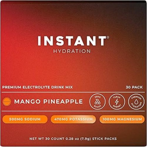 Instant Hydration Electrolytes Powder Packets - Mango Pineapple Drink Mix - Zero Sugar - Keto, Vegan, Gluten-Free, Non-GMO - Boost Recovery, Brain Health, Muscle & Tissue Support- 30 Sticks