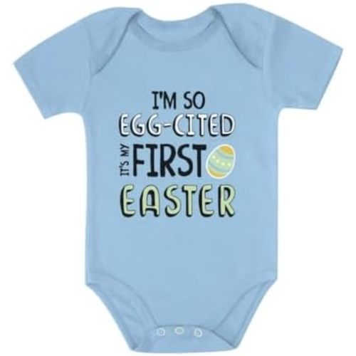 Tstars I'm So Egg-Cited It's My First Easter Bodysuit - Infant Baby One Piece for Boys & Girls