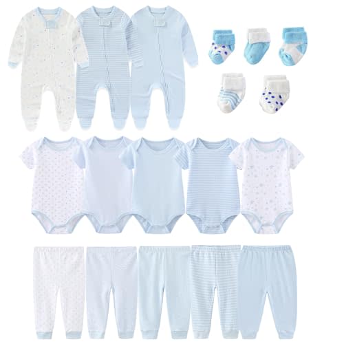 falianni Baby Boy Girl 18 Pack Layette Set Cotton Infant Unisex Clothes and Accessories New born Essentials Clothing Sets
