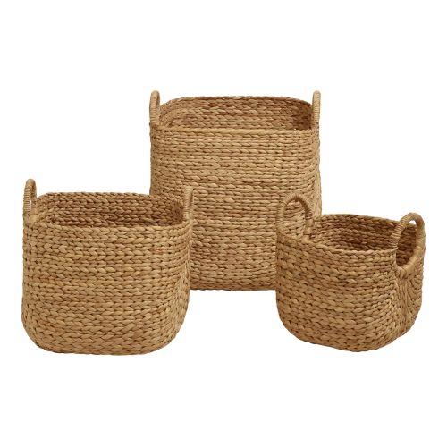 Aimee Square Water Hyacinth Arrow Basket - World Market