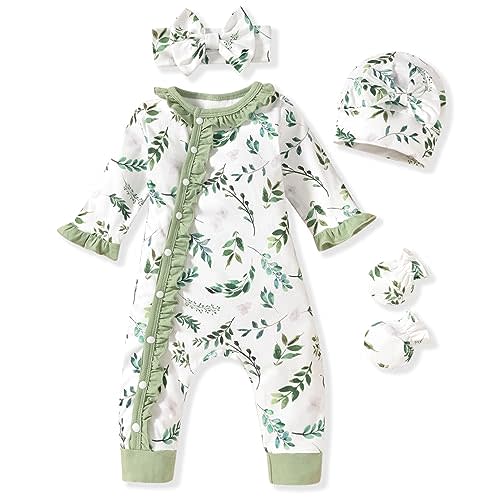 Aalizzwell Baby Girls Romper Outfit Fall Winter Clothes with Accessories