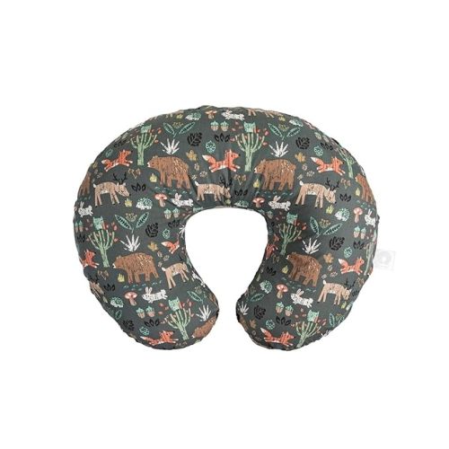 Boppy Original Nursing Pillow, Green Forest Animals, Ergonomic Nursing Essentials for Bottle and Breastfeeding, Firm Fiber Fill, with Removable Pillow Cover, Machine Washable