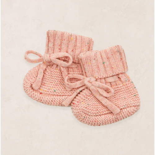Knit Booties - Petal Speckle - NB