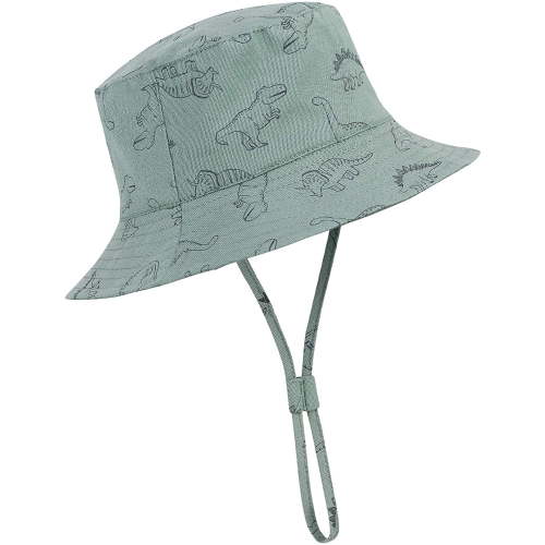 Zando Beach Baby Sun Hat UPF 50+ Sun Protection Wide Brim Summer Baby Boy Bucket Hats Cute Toddler Sun Hats for Boy Seaweed Blue Dinosaur S