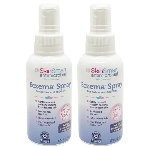 SkinSmart Eczema Spray for Babies and Toddlers, Removes Bacteria so Skin Can Heal, 4 Ounce Spray (Pack of 2) Safe for Delicate and Raw Skin