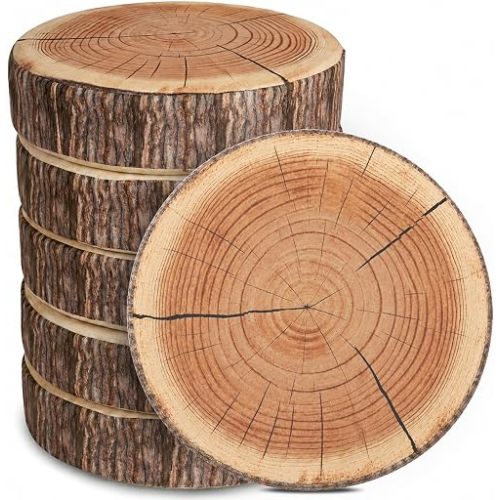 Log Pillow 6 Pack - Realistic Wood Pillow with High-Density Foam