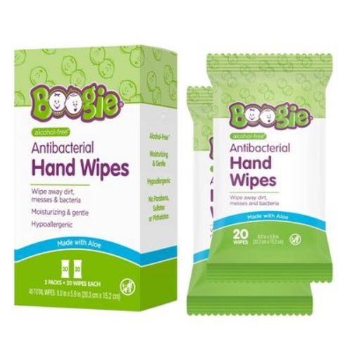Boogie Antibacterial Hand Wipes Alcohol Free - 40ct/2pk