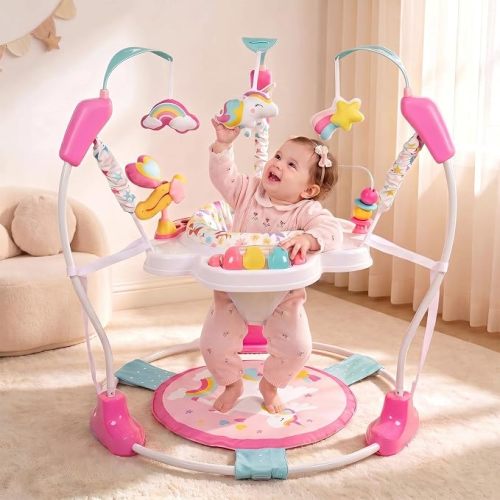 Baby Activity Center, 3-in-1 Infant Jumper and Bouncer with Music&Light,6+M