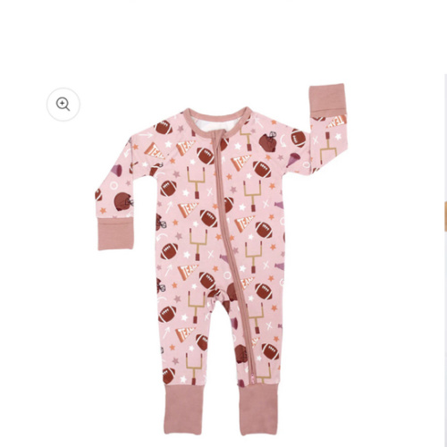 Game Day Rose Football Bamboo Convertible Baby Pajamas – Emerson and Friends