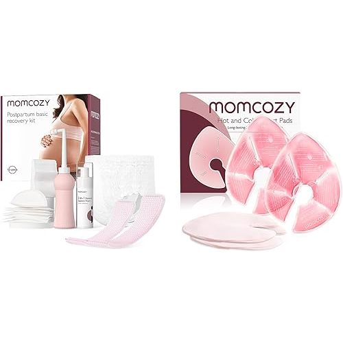 Momcozy Postpartum Recovery Essentials Kit &Larger Breast Therapy Packs