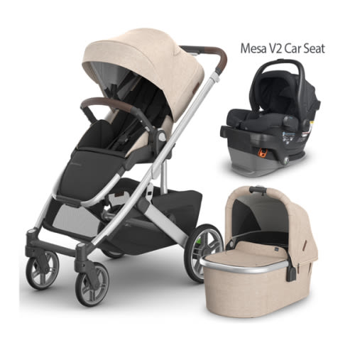 UPPAbaby Cruz V3 Stroller + Bassinet + Aria or Mesa V3 or Mesa V2 Car Seat Travel System