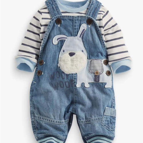 Cute Baby Boy Clothes Suit Toddler Boys' Striped long Sleeve T-Shirt+Denim Overalls Jumpsuit Pants Outfits Sets
