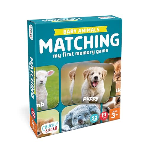 Chuckle & Roar Baby Animals Matching Memory Game | for Kids Ages 3+ – Preschool Concentration Board Game for Toddlers, Cute Animal Learning Game