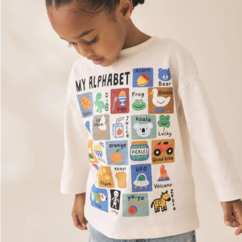 (4-5Y unless 2-3 becomes available) Buy White Alphabet Long Sleeve Graphic T-Shirt (3mths-7yrs) from Next USA
