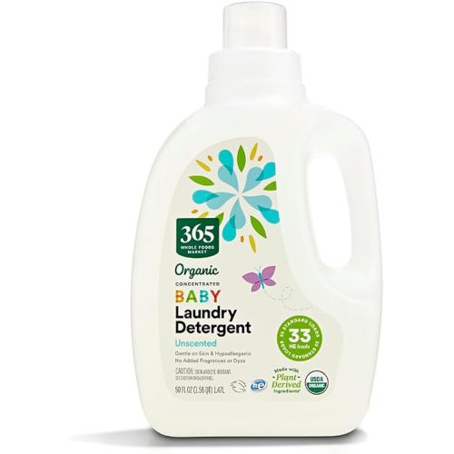 365 by Whole Foods Market, Organic Concentrated Baby Laundry Detergent, Unscented, 33 HE Loads, 50 Fl Oz