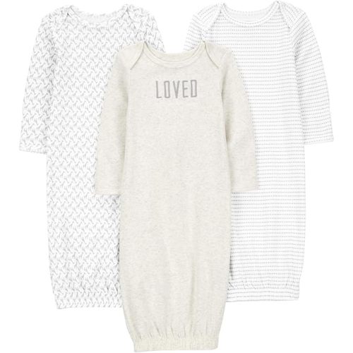 Simple Joys by Carter's unisex-baby 3-pack Neutral Cotton Sleeper Gown
