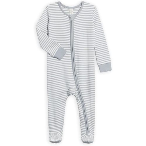 Colored Organics Baby Zip-Up Footed Sleeper with 2-Way Zipper - Newborn Organic Cotton Pajamas