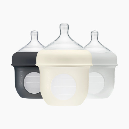 Boon NURSH Silicone Pouch Bottles - Gray, 4 Oz