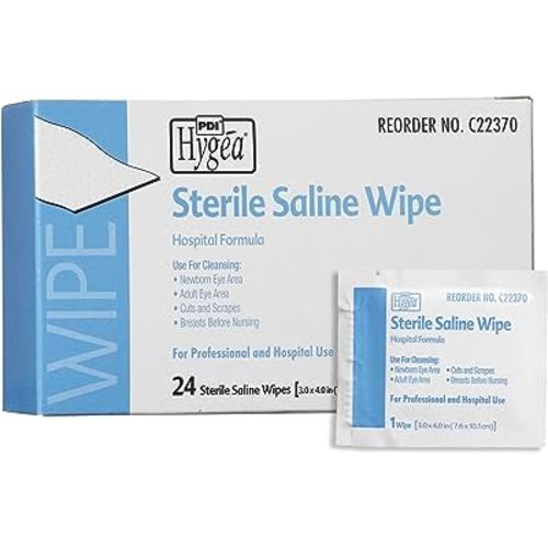 Hygea Saline Wipe 4 x 6" C22370, 1 Pack 24 Wipes