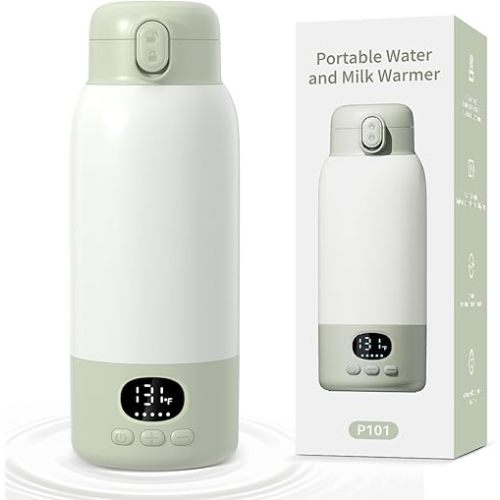 SORUTO Portable Bottle Warmer for Travel - Fast Heating Milk Warmer for Breastmilk or Water, 17oz Large Capacity, Precise Temperature Control, Water Warmer for Car, Travel, Outdoor
