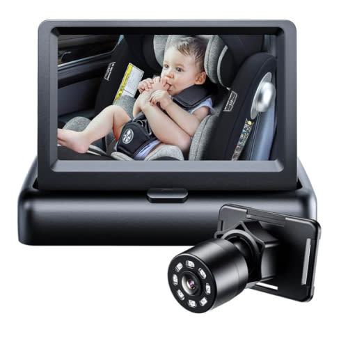 Itomoro Baby Car Mirror, View Infant in Rear Facing Seat with Wide Crystal Clear View,360° Rotation Plug and Play Easy Install baby car monitor 1080p