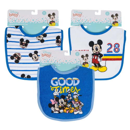 Disney Mickey Mouse Baby Bib, 3 Pack