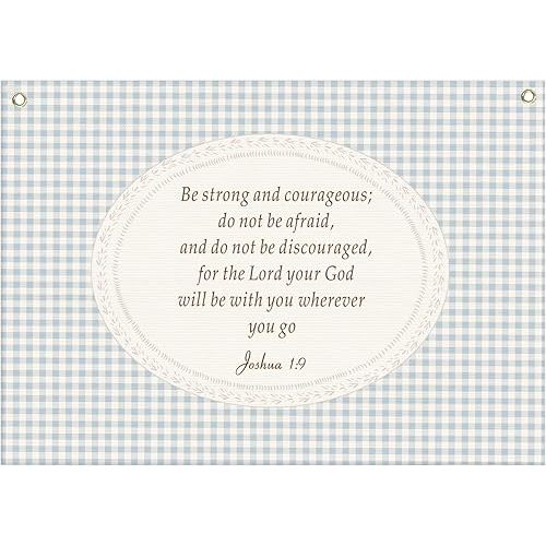 Christian Bible Verse Scripture Rectangular Banner Flag Wall Decor Gift for Baby Boy Girl Kids,Nursery Bedroom Reading Room Decor-Baby,Shower Birthday Christmas Gift-Be Strong and Courageous