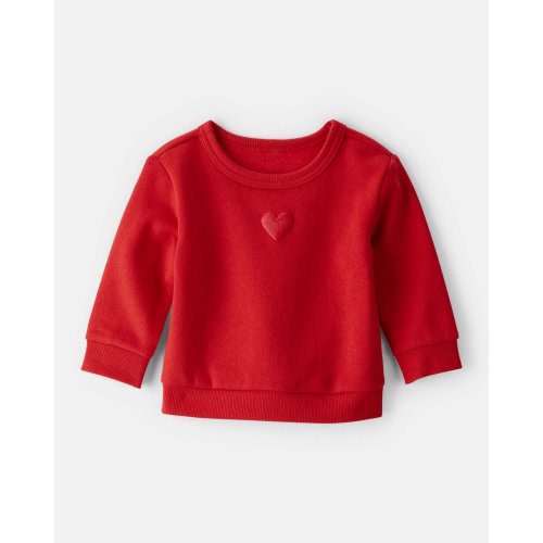 Baby Girl Heart Fleece Sweatshirt - Red - Carter's | Carter's