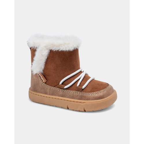 Baby Girl Every Step® First Walker Boots - Khaki | Carter's