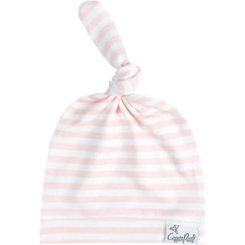 Copper Pearl Baby Beanie Hat Top Knot Stretchy Soft Winnie