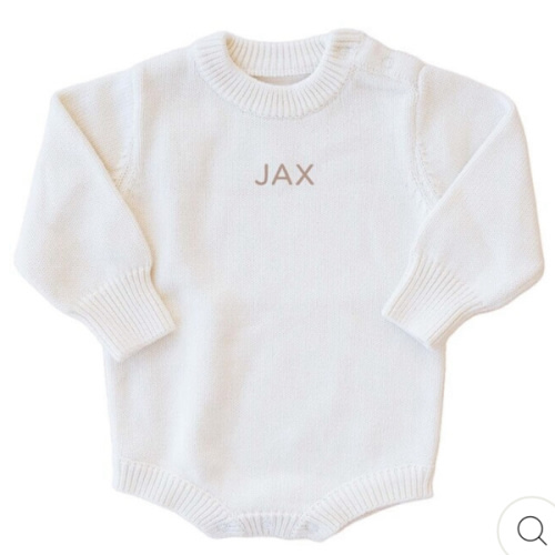 Personalized Knit Sweater Bubble Romper | Solid