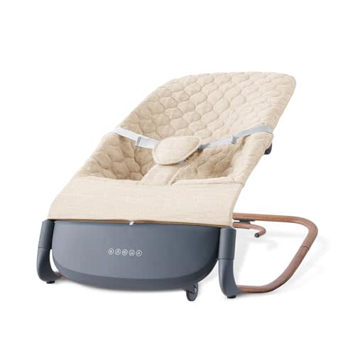 VaVaSoo Electric Baby Rocker to Toddler Chair, Automatic Motion with Smart Touch-Start, 3-Level Recline & 8 Melodies, Portable Infant Seat up to 40lbs, ASTM Certified (Battery Type-C Powered)