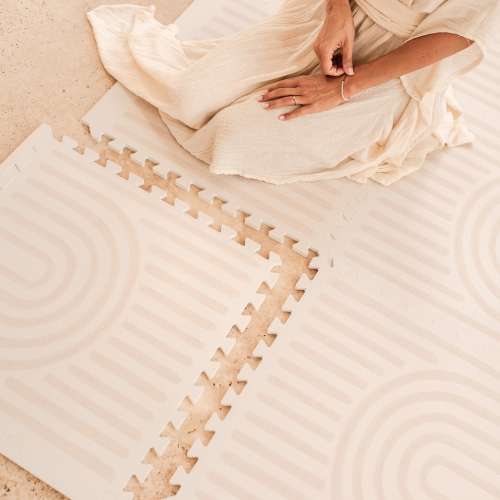 6x8 Playmat in Linear - Linen