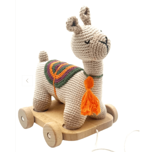 Wooden Toy with Plush Llama - Pull Along – HoneyBug