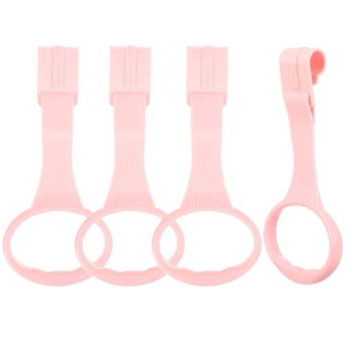 Awleynz 4Pcs Baby Playpen Pull up Rings, Pull up Rings for Play Pen, Playpen Accessories for Help Stand Up Walking Training Tool Newborn (Pink)