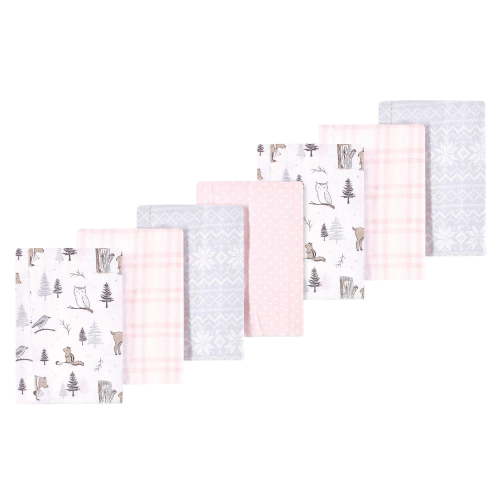 Luvable Friends Hudson Baby Flannel Burp Cloths 7pk, Winter Trees