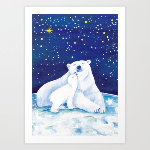 Polar bears, arctic animals Art Print