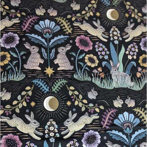 Goth Baby Swaddle in Sacred Rabbit Dark Moody Cottage Florals + Hat or Band, Cotton Knit for Soft Snug Fit,