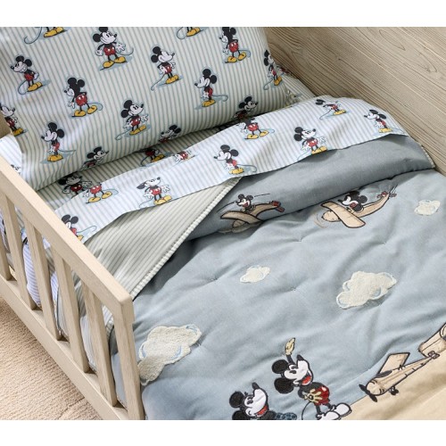 Disney Home x Sanderson Mickey Mouse Clouds Toddler Quilt | Pottery Barn Kids